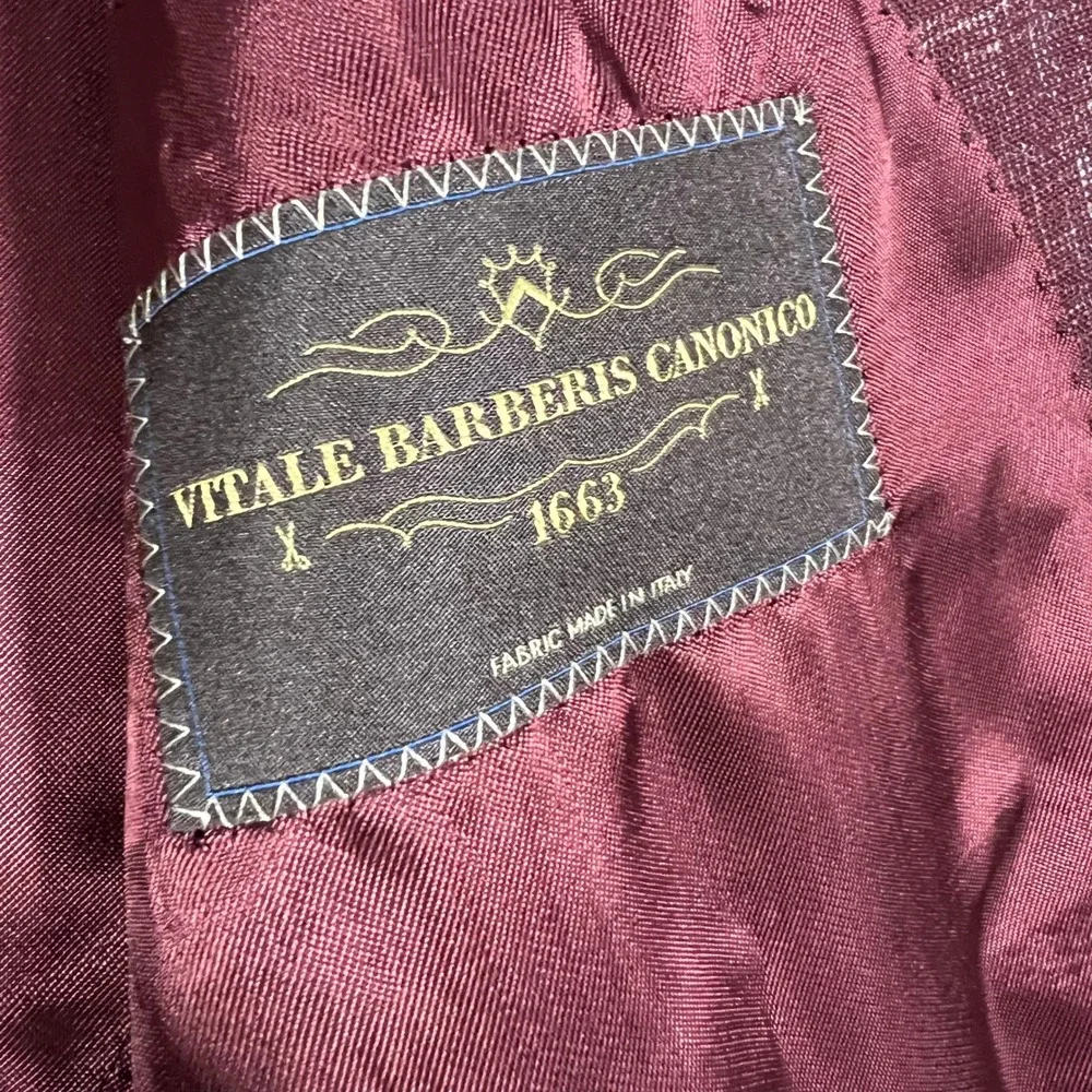 Lubiam Blazer Mens 50L Burgundy NWT Wool Flax Vitale Barberis Canonico Italy
